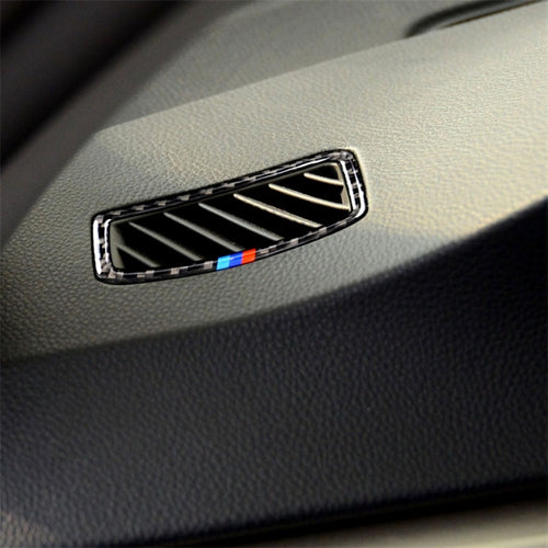 สามสีคาร์บอนไฟเบอร์รถซ้ายเครื่องมือขับขี่ Air Outlet สติกเกอร์ตกแต่งสำหรับ BMW E90 2005-2012, Left Instrument Air Outlet(Three Color), Left Instrument Air Outlet