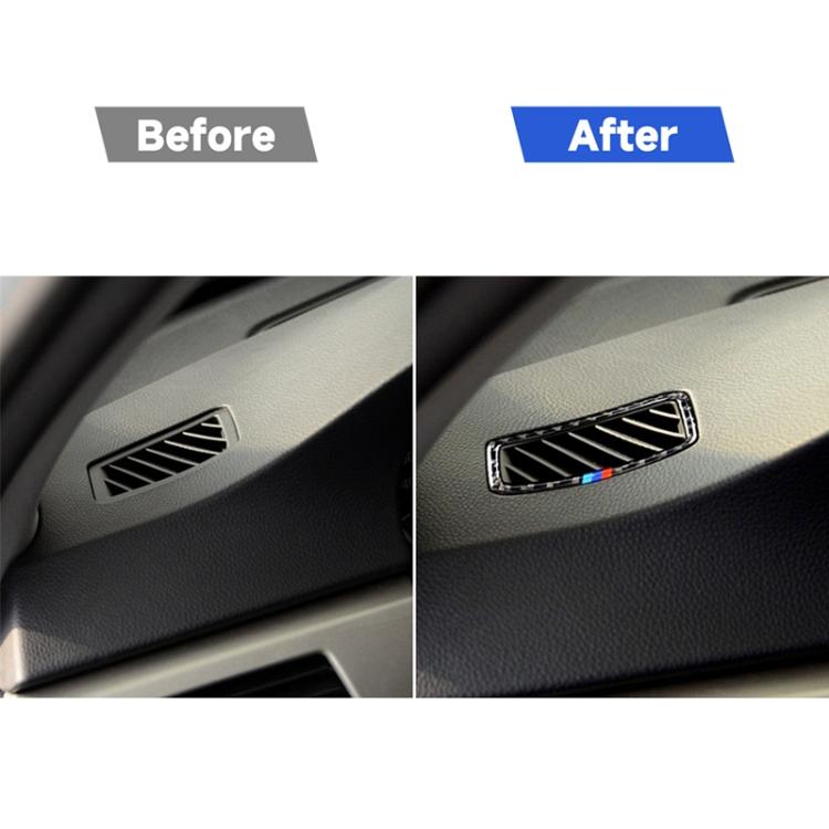 สามสีคาร์บอนไฟเบอร์รถขวาเครื่องมือขับรถ Air Outlet สติกเกอร์ตกแต่งสำหรับ BMW E90 2005-2012, Right Instrument Air Outlet(Three Color), Right Instrument Air Outlet