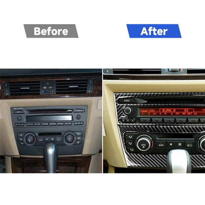 คาร์บอนไฟเบอร์รถ Central Control CD แผงสติกเกอร์ตกแต่งสำหรับ BMW E90 / E92 2005-2012, non นำทางไม่มีรู, CD Panel(Non Navigation without Hole)