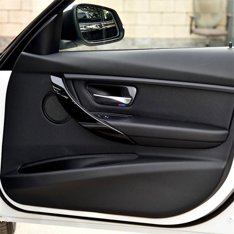 สามสีคาร์บอนไฟเบอร์รถประตูชามสติกเกอร์ตกแต่งสำหรับ BMW F30 2013-2018 / F34 2013-2017, Door Bowl(Three Color), Door Bowl
