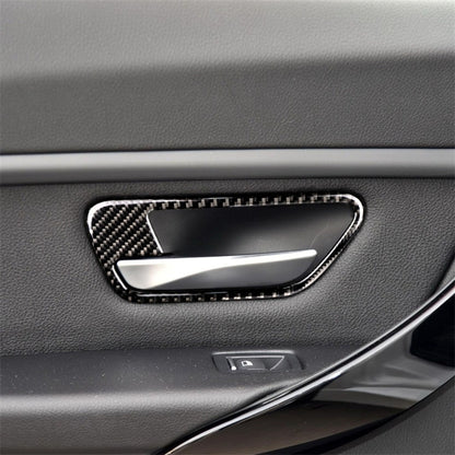 สามสีคาร์บอนไฟเบอร์รถประตูชามสติกเกอร์ตกแต่งสำหรับ BMW F30 2013-2018 / F34 2013-2017, Door Bowl(Three Color), Door Bowl