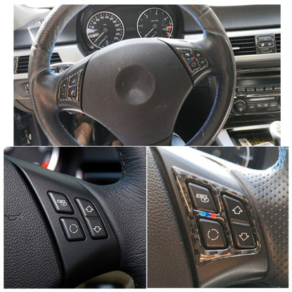 สามสีคาร์บอนไฟเบอร์รถพวงมาลัยกรอบกุญแจสติกเกอร์ตกแต่งสำหรับ BMW E90 2005-2012, Key Frame(Three Color), Key Frame