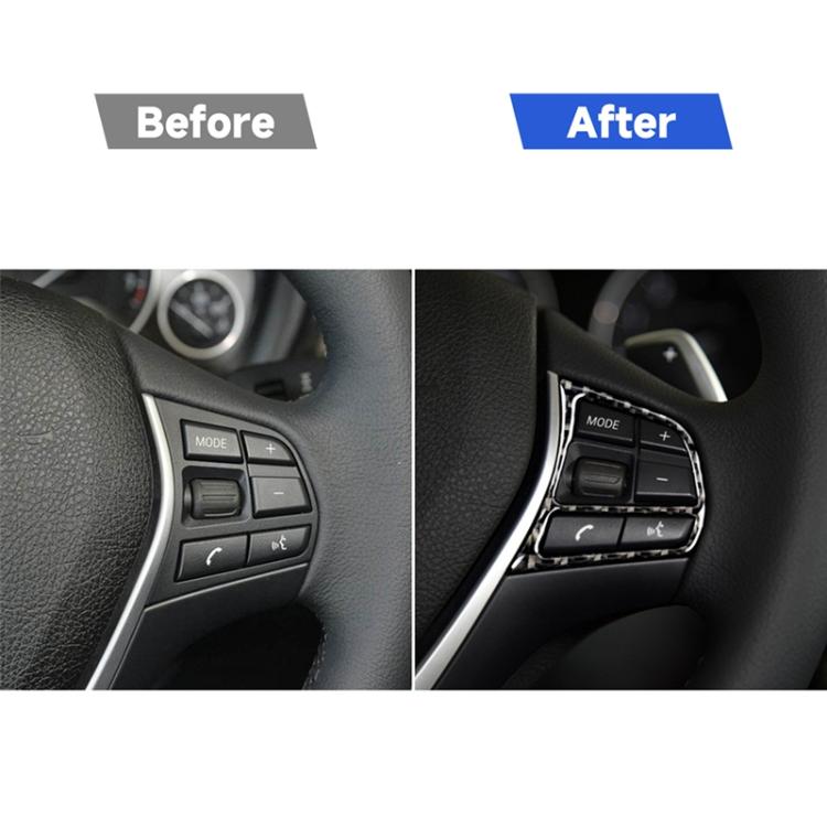 คาร์บอนไฟเบอร์รถพวงมาลัยกรอบกุญแจสติกเกอร์ตกแต่งสำหรับ BMW F20 2012-2018 / F21 2014-2018 / F30 / F34 2013-2018 / F32 2013-2018, Steering Wheel Key Frame, Steering Wheel Key Frame(Three Color)