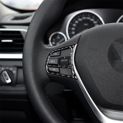 คาร์บอนไฟเบอร์รถพวงมาลัยกรอบกุญแจสติกเกอร์ตกแต่งสำหรับ BMW F20 2012-2018 / F21 2014-2018 / F30 / F34 2013-2018 / F32 2013-2018, Steering Wheel Key Frame, Steering Wheel Key Frame(Three Color)