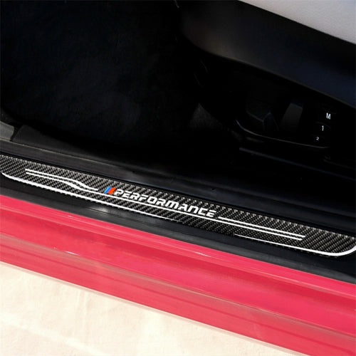 High Edition คาร์บอนไฟเบอร์รถประตูเกณฑ์สติกเกอร์ตกแต่งสำหรับ BMW E90 2005-2012, High Edition Door Threshold, Low Edition Door Threshold