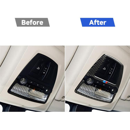 สามสีคาร์บอนไฟเบอร์รถโคมไฟอ่านหนังสือแผงสติกเกอร์ตกแต่งสำหรับ BMW ซีรีส์ 5 F10 2011-2017 / F07 2010-2017 / F25 X3 F26 X4 2011-2017, Reading Lamp Panel(Three Color), Reading Lamp Panel