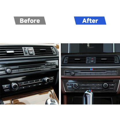 สามสีคาร์บอนไฟเบอร์รถซีดีแผงสติกเกอร์ตกแต่งสำหรับ BMW ซีรีส์ 5 F10 2011-2017, CD Panel(Three Color), CD Panel