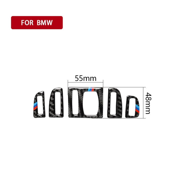 5 ชิ้นคาร์บอนไฟเบอร์รถยนต์อากาศ O Utlet ตกแต่งสติ๊กเกอร์สำหรับ BMW 5 Series F10 2011-2017, Air Outlet(Three Color), Air Outlet