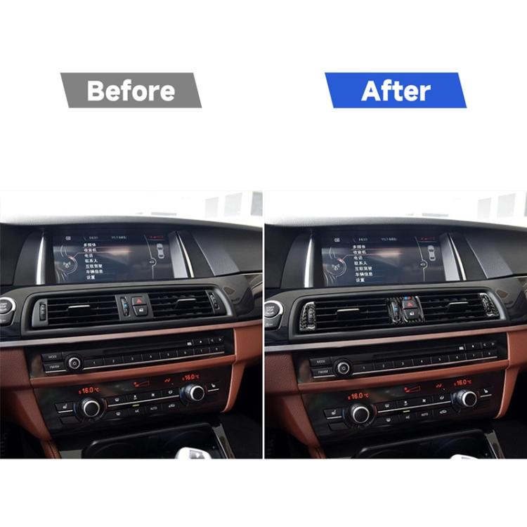 5 ชิ้นคาร์บอนไฟเบอร์รถยนต์อากาศ O Utlet ตกแต่งสติ๊กเกอร์สำหรับ BMW 5 Series F10 2011-2017, Air Outlet(Three Color), Air Outlet