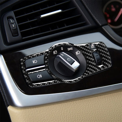 สวิตช์ไฟหน้ารถคาร์บอนไฟเบอร์สามสีสติ๊กเกอร์ตกแต่งสำหรับ BMW ซีรีส์ 5 F01 / F10 / F07 / F25 / F26 เหมาะสำหรับการขับขี่ทางซ้าย, Headlight Switch(Three Color), Headlight Switch