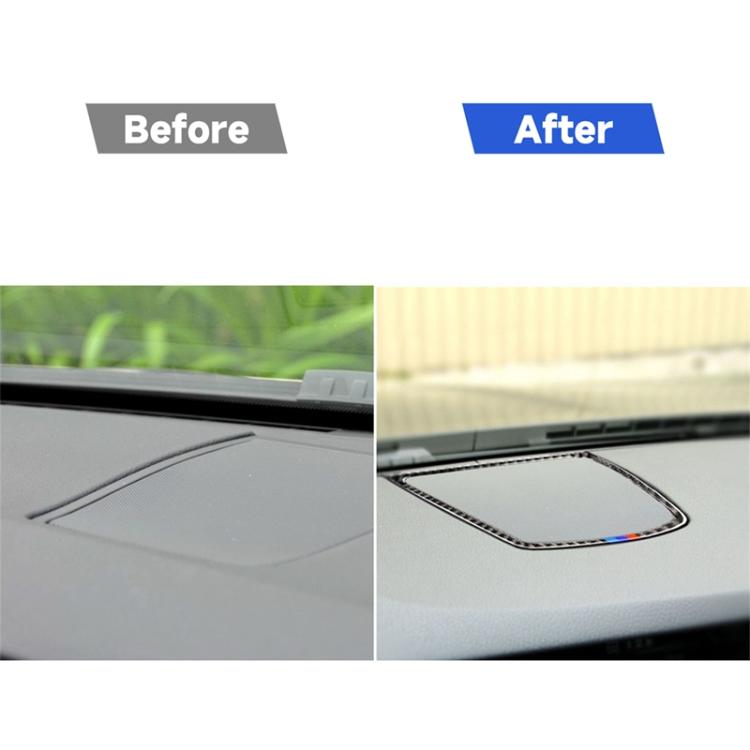 สามสีคาร์บอนไฟเบอร์รถเครื่องดนตรีแตรใหญ่กรอบสติกเกอร์ตกแต่งสำหรับ BMW 5 Series F10 2011-2017, Instrument Big Horn Frame (Three Color), Instrument Big Horn  Frame
