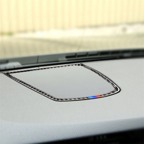 สามสีคาร์บอนไฟเบอร์รถเครื่องดนตรีแตรใหญ่กรอบสติกเกอร์ตกแต่งสำหรับ BMW 5 Series F10 2011-2017, Instrument Big Horn Frame (Three Color), Instrument Big Horn  Frame