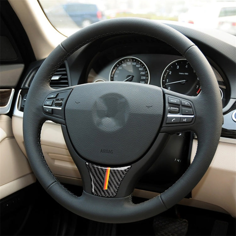 B Edition สามสีคาร์บอนไฟเบอร์รถขนาดใหญ่พวงมาลัยสติกเกอร์ตกแต่งสำหรับ BMW 5 Series F10 F18 2011-2017, Large Steering Wheel(Three Color), Large Steering Wheel(Yellow Red), Large Steering Wheel