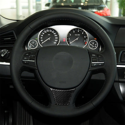 B Edition สามสีคาร์บอนไฟเบอร์รถขนาดใหญ่พวงมาลัยสติกเกอร์ตกแต่งสำหรับ BMW 5 Series F10 F18 2011-2017, Large Steering Wheel(Three Color), Large Steering Wheel(Yellow Red), Large Steering Wheel