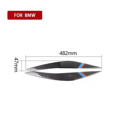 สามสีคาร์บอนไฟเบอร์รถยนต์โคมไฟคิ้วสติกเกอร์ตกแต่งสำหรับ BMW ซีรีส์ 5 F10 2010-2013, Lamp Eyebrow(Three Color), Lamp  Eyebrow