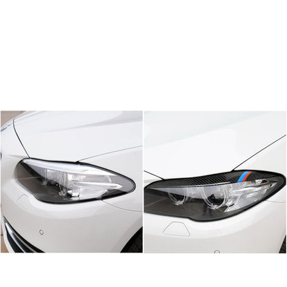 สามสีคาร์บอนไฟเบอร์รถยนต์โคมไฟคิ้วสติกเกอร์ตกแต่งสำหรับ BMW ซีรีส์ 5 F10 2010-2013, Lamp Eyebrow(Three Color), Lamp  Eyebrow
