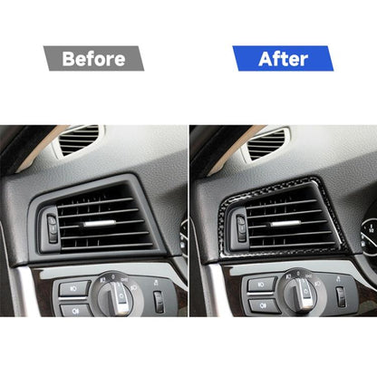 คาร์บอนไฟเบอร์รถด้านข้าง Air Outlet กรอบตกแต่งสติกเกอร์สำหรับ BMW 5 Series F10 2011-2017, เหมาะสำหรับขับรถด้านซ้าย, Side Air Outlet Frame