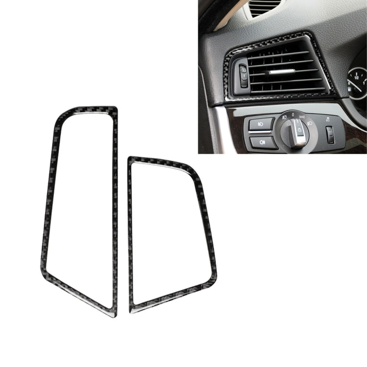 คาร์บอนไฟเบอร์รถด้านข้าง Air Outlet กรอบตกแต่งสติกเกอร์สำหรับ BMW 5 Series F10 2011-2017, เหมาะสำหรับขับรถด้านซ้าย, Side Air Outlet Frame