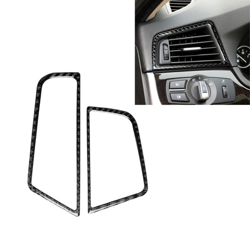 คาร์บอนไฟเบอร์รถด้านข้าง Air Outlet กรอบตกแต่งสติกเกอร์สำหรับ BMW 5 Series F10 2011-2017, เหมาะสำหรับขับรถด้านซ้าย, Side Air Outlet Frame
