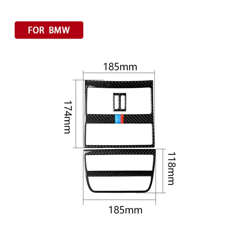 สามสีคาร์บอนไฟเบอร์รถด้านหลัง Air Outlet กรอบตกแต่งสติกเกอร์สำหรับ BMW 5 Series F10 2011-2017, Rear Air Outlet Frame(Three Color), Rear Air Outlet Frame