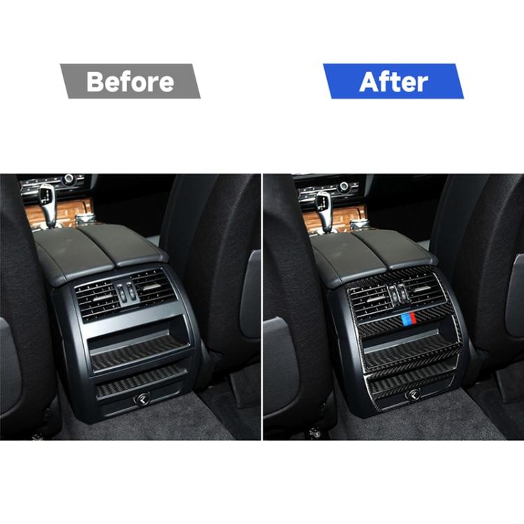 สามสีคาร์บอนไฟเบอร์รถด้านหลัง Air Outlet กรอบตกแต่งสติกเกอร์สำหรับ BMW 5 Series F10 2011-2017, Rear Air Outlet Frame(Three Color), Rear Air Outlet Frame