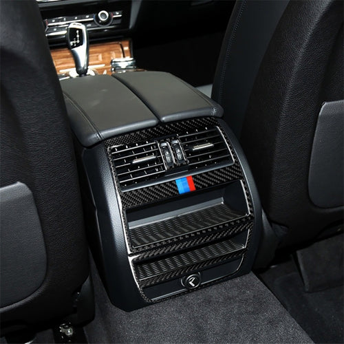 สามสีคาร์บอนไฟเบอร์รถด้านหลัง Air Outlet กรอบตกแต่งสติกเกอร์สำหรับ BMW 5 Series F10 2011-2017, Rear Air Outlet Frame(Three Color), Rear Air Outlet Frame