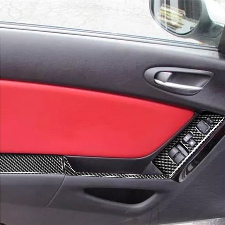 6 ใน 1 รถคาร์บอนไฟเบอร์ซ้ายและขวาขับรถที่นั่ง Lift สติกเกอร์ตกแต่งสำหรับ MAZDA RX8 2004-2008, ไดรฟ์ซ้ายสูง-กำหนดค่า, Left and Right Driving Seat Lift, Left Drive High-configured