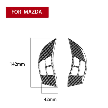 2 ชิ้นรถคาร์บอนไฟเบอร์พวงมาลัยสติกเกอร์ตกแต่งสำหรับมาสด้า RX8 2004-2008, ซ้ายและขวาไดรฟ์สากล, Steering Wheel A