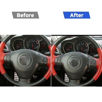 2 ชิ้นรถคาร์บอนไฟเบอร์พวงมาลัยสติกเกอร์ตกแต่งสำหรับมาสด้า RX8 2004-2008, ซ้ายและขวาไดรฟ์สากล, Steering Wheel A