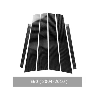 รถคาร์บอนไฟเบอร์ B เสาสติกเกอร์ตกแต่งสำหรับ BMW E60 2004-2010, ซ้ายและขวาไดรฟ์ Universal, For BMW E60 2004-2010
