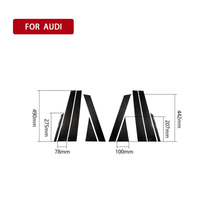 10 ใน 1 รถคาร์บอนไฟเบอร์เสากลางสติกเกอร์ตกแต่งสำหรับ Audi Q7 / SQ7 4M 2016-2019, ไดรฟ์ซ้ายและขวา Universal, For Audi Q7