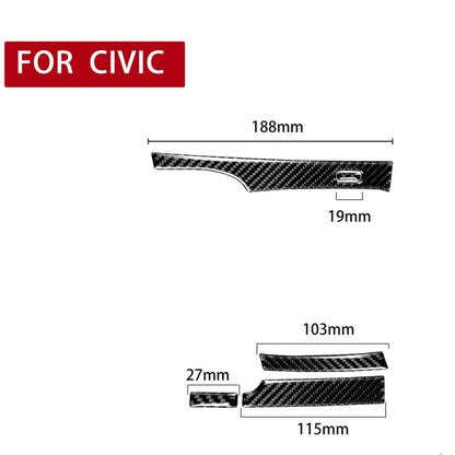 5 ใน 1 รถคาร์บอนไฟเบอร์เกียร์อัตโนมัติสติกเกอร์ตกแต่งสำหรับ Honda Civic 8th Generation 2006-2011, ไดรฟ์ซ้าย, 5 in 1 Automatic Gear, Left Drive