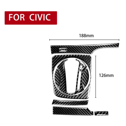 8 ใน 1 รถคาร์บอนไฟเบอร์เกียร์อัตโนมัติชุดแผงตกแต่งสติกเกอร์สำหรับ Honda Civic 8th Generation 2006-2011, ขวาไดรฟ์, Automatic Gear Panel Set, Right Drive