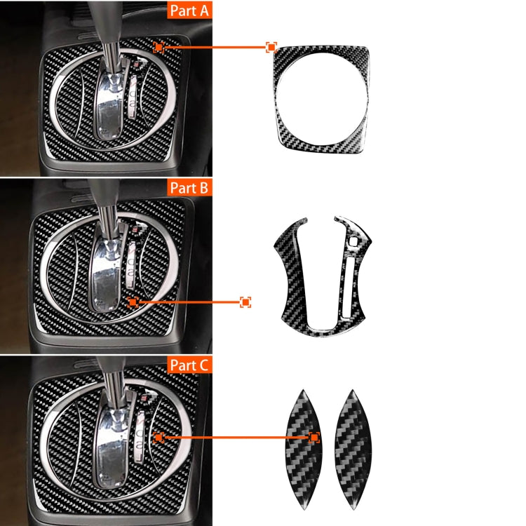 4 ใน 1 รถคาร์บอนไฟเบอร์ชุดเกียร์อัตโนมัติสติกเกอร์ตกแต่งสำหรับ Honda Civic 8th Generation 2006-2011, ไดรฟ์ขวา, Automatic Gear Set, Right Drive