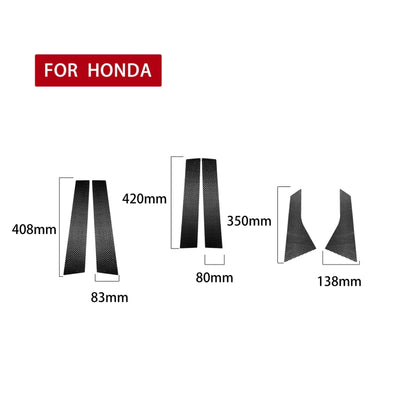 6 ใน 1 คาร์บอนไฟเบอร์ B-pillar ตกแต่งสติกเกอร์สำหรับ Honda 10th Generation Accord 2018-2021, ซ้ายและขวาไดรฟ์ Universal, B-pillar