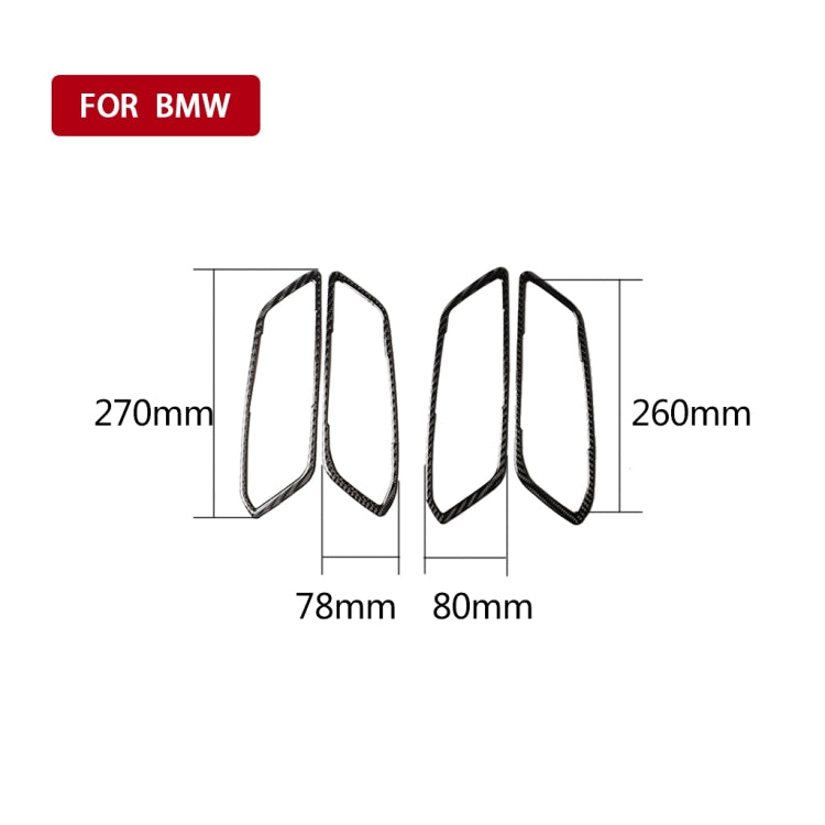 4 ใน 1 รถคาร์บอนไฟเบอร์มือจับประตูสติกเกอร์ตกแต่งสำหรับ BMW 3 Series G20/G28/325Li/330d/335 2019-2020, ไดรฟ์ซ้ายและขวาสากล, Door Handle