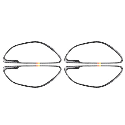 4 ชิ้นรถยนต์คาร์บอนไฟเบอร์เยอรมันสีจับสติ๊กเกอร์ตกแต่งสำหรับเมอร์เซเดส-เบนซ์ซีคลาส W205 2015-2018/GLC X253 2016-2018, ซ้ายและขวาไดรฟ์สากล, German Color Handle