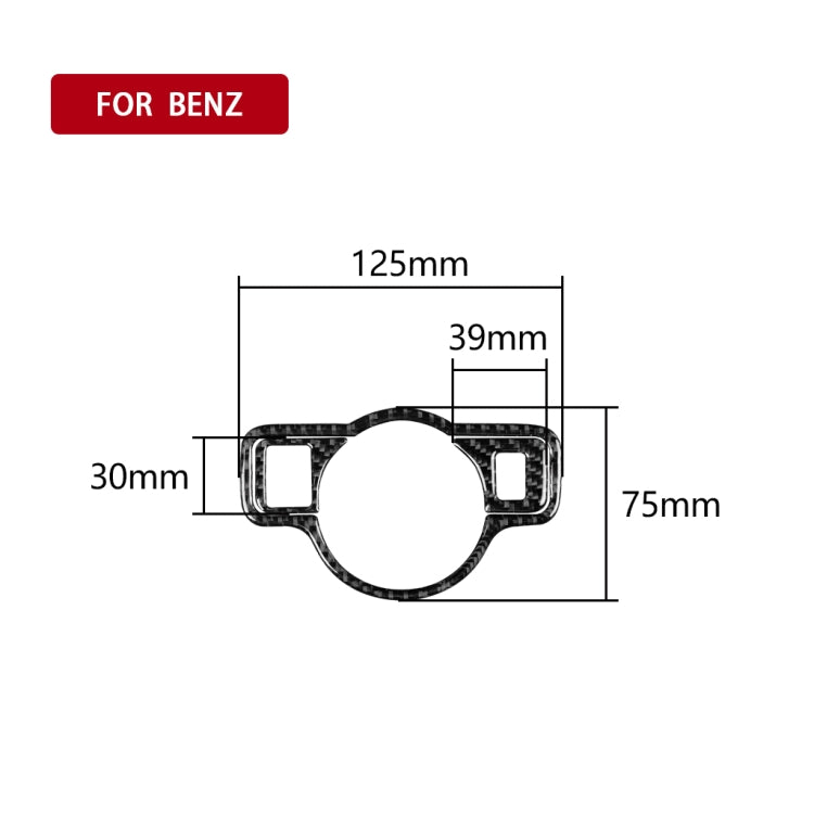 รถคาร์บอนไฟเบอร์สีทึบไฟหน้าสวิทช์ C สติกเกอร์ตกแต่งสำหรับ Mercedes-Benz A 2013-2018/B Class 2013-2018/C Class 2007-2013,ไดรฟ์ซ้าย, Solid Color Headlight Switch C
