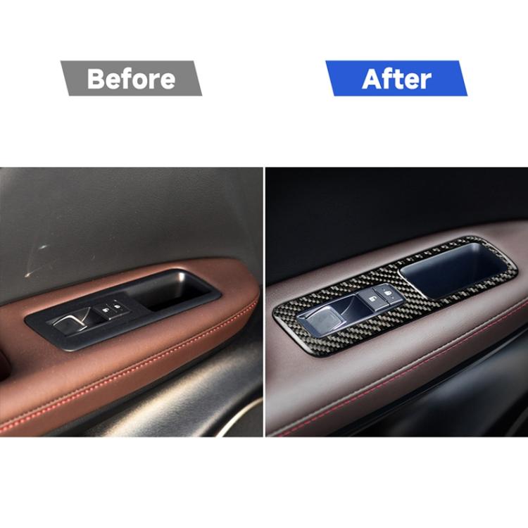 คาร์บอนไฟเบอร์กระจกหน้าต่าง Lift ตกแต่งสติกเกอร์สำหรับ Lexus RX300 / 270 / 200T / 450H 2016-2019, ขวา, Window Glass Lift