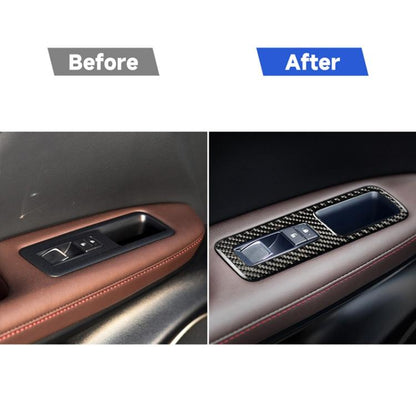 คาร์บอนไฟเบอร์กระจกหน้าต่าง Lift ตกแต่งสติกเกอร์สำหรับ Lexus RX300 / 270 / 200T / 450H 2016-2019, ขวา, Window Glass Lift