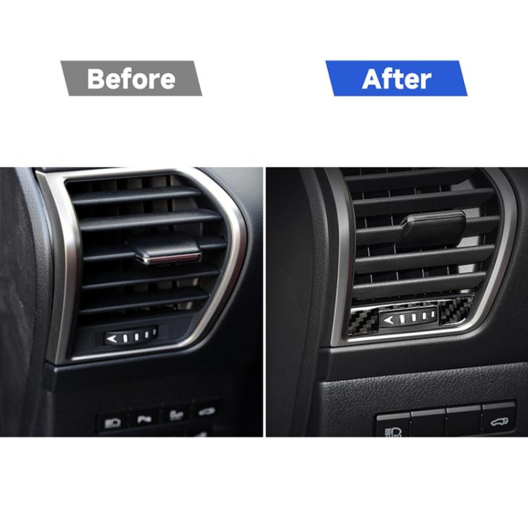 รถคาร์บอนไฟเบอร์ซ้ายและขวา Air Outlet สติกเกอร์ตกแต่งสำหรับ Lexus NX200/200 T/300 H 2014-2021,ซ้ายและขวา Universal, Left and Right Air Outlet