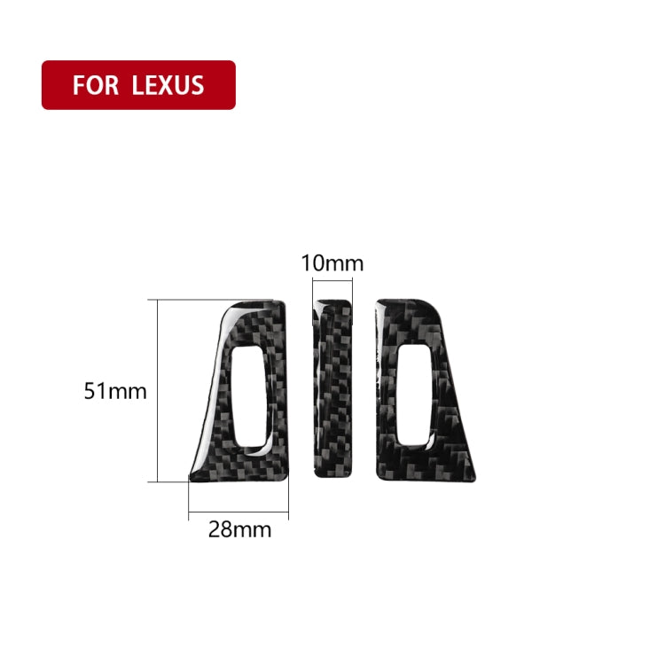 3 ใน 1 รถคาร์บอนไฟเบอร์ Air Outlet สติกเกอร์ตกแต่งสำหรับ Lexus NX200 / 200 T / 300 H 2014-2021,ซ้ายและขวาไดรฟ์ Universal, Air Outlet