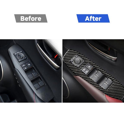 คาร์บอนไฟเบอร์กระจกหน้าต่าง Lift สติกเกอร์ตกแต่งสำหรับ Lexus NX200 / 200t / 300h 2014-2021, ขวา, Window Glass Lift, Right Drive