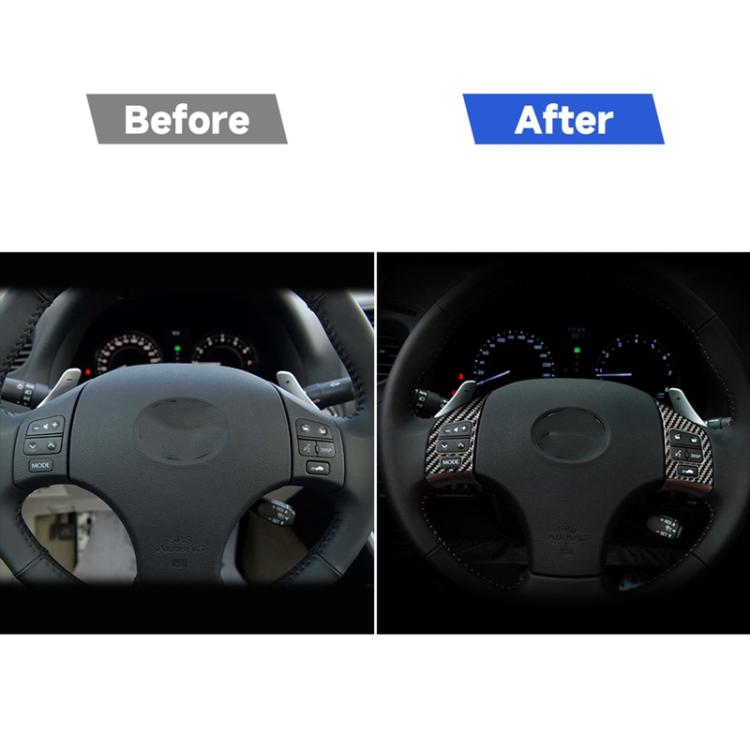 คาร์บอนไฟเบอร์พวงมาลัยปุ่ม B สติกเกอร์ตกแต่งสำหรับ Lexus IS250 300 350C 2006-2012, ซ้ายและขวา Universal, Steering Wheel Button B