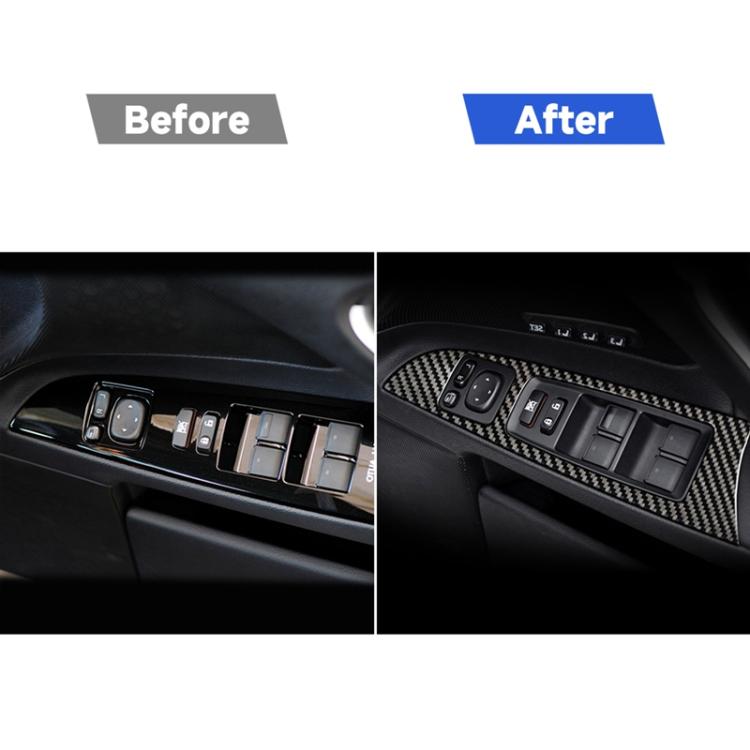 คาร์บอนไฟเบอร์กระจกหน้าต่าง Lift สติกเกอร์ตกแต่งสำหรับ Lexus IS250 300 350C 2006-2012, ขวา, Window Glass Lift, Right Drive