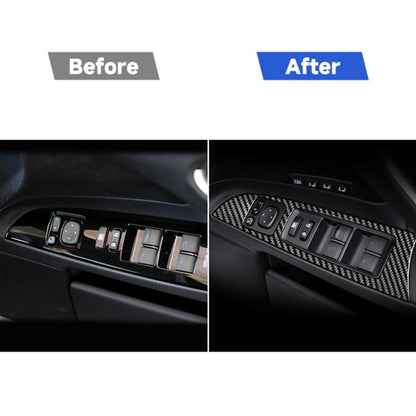 คาร์บอนไฟเบอร์กระจกหน้าต่าง Lift สติกเกอร์ตกแต่งสำหรับ Lexus IS250 300 350C 2006-2012, ขวา, Window Glass Lift, Right Drive