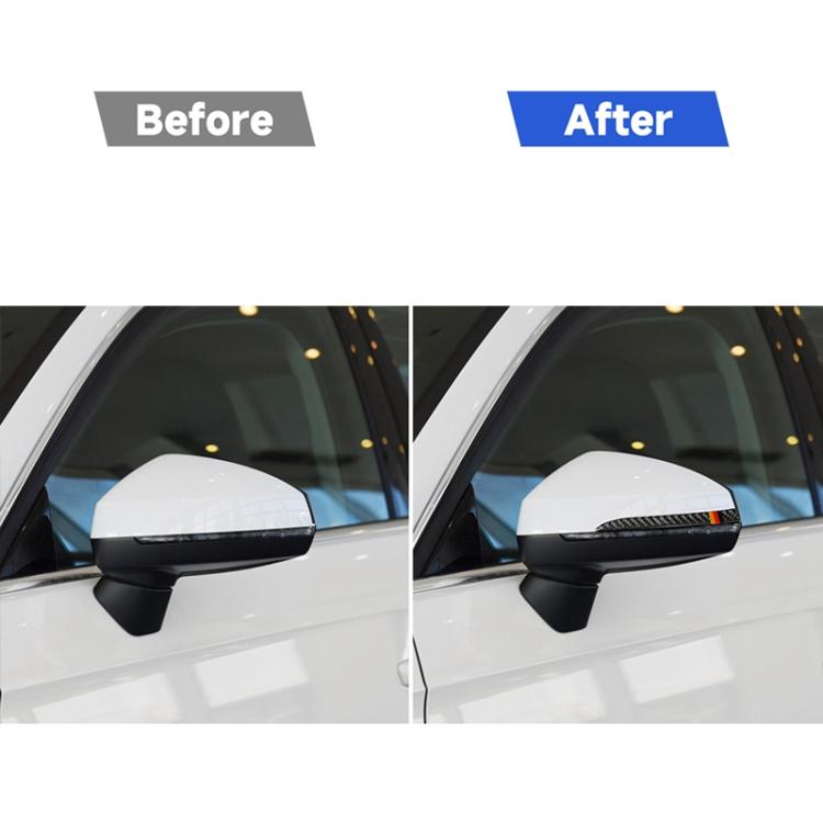รถคาร์บอนไฟเบอร์กระจกมองหลัง Anti-collision Strip สำหรับ Audi A6 S6 C7 A7 S7 4G8 2012-2018, ซ้ายและขวา Universal, Rearview Mirror