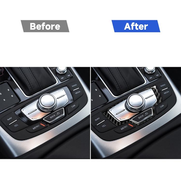 คาร์บอนไฟเบอร์มัลติมีเดียแผงตกแต่งสติกเกอร์สำหรับAudi A6 S6 C7 A7 S7 4G8 2012-2018,ซ้ายและขวาUniversal, Multimedia Panel