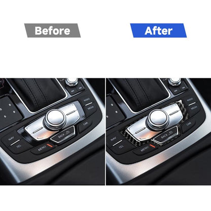 คาร์บอนไฟเบอร์มัลติมีเดียแผงตกแต่งสติกเกอร์สำหรับAudi A6 S6 C7 A7 S7 4G8 2012-2018,ซ้ายและขวาUniversal, Multimedia Panel