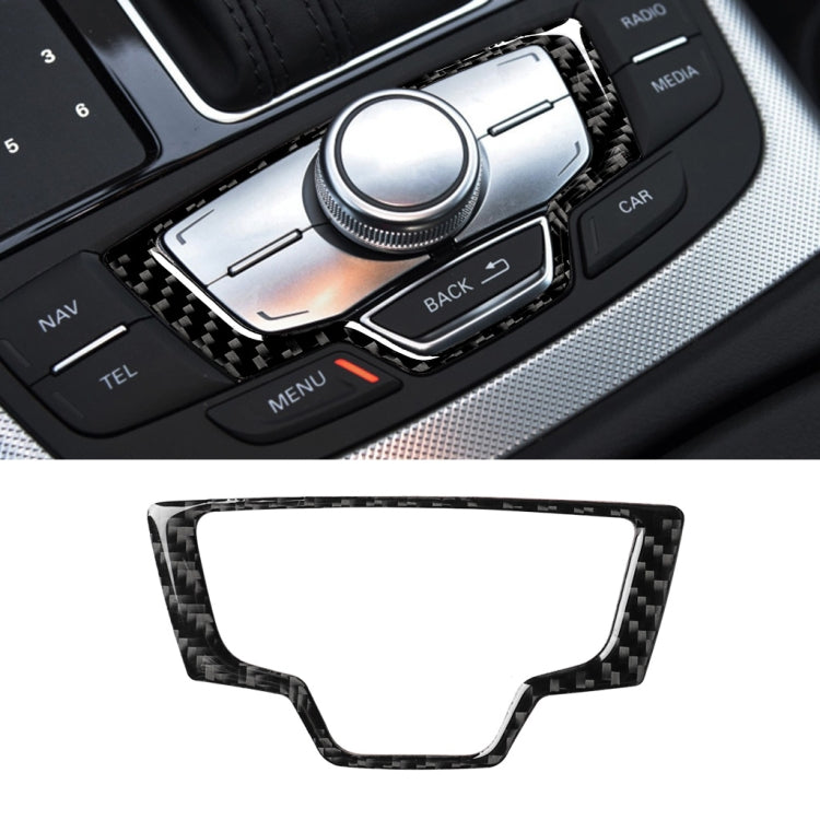 คาร์บอนไฟเบอร์มัลติมีเดียแผงตกแต่งสติกเกอร์สำหรับAudi A6 S6 C7 A7 S7 4G8 2012-2018,ซ้ายและขวาUniversal, Multimedia Panel